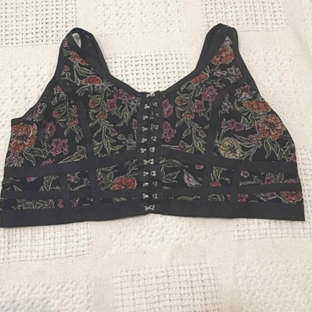 Torrid 4 Mesh Regency Punk Bustier exposed hook front bra crop top BC 2888 - Picture 8 of 9